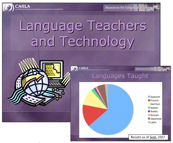 Chart showing percentages of the languages taught by survey takers